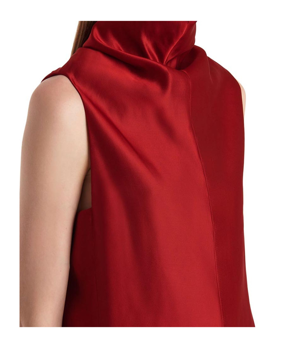 Khaite Womens Crimson Daria Sleeveless Woven Mini Dress In Red