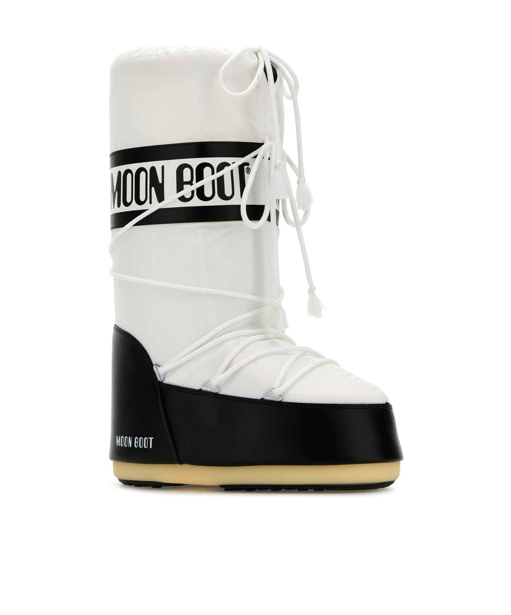Moon Boot Icon Panelled Waterproof Lace-up Boots In White