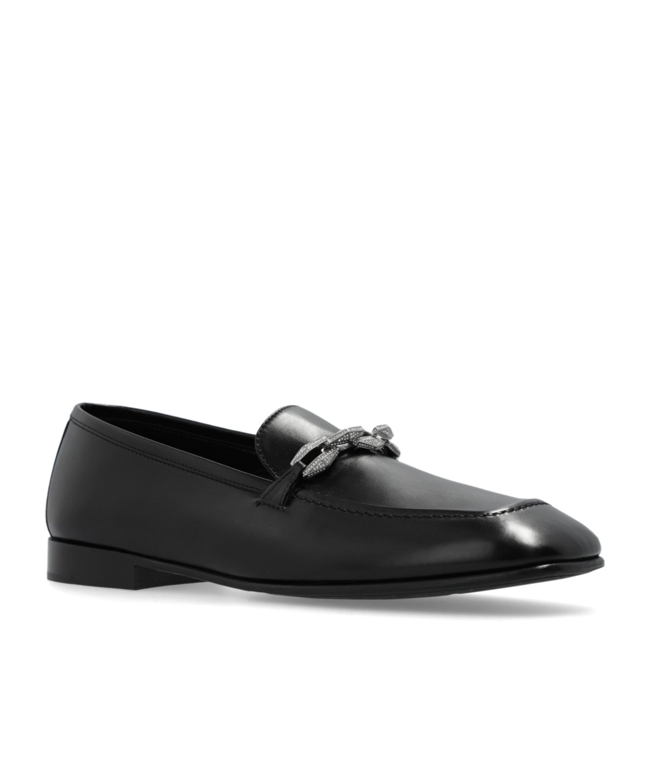 Jimmy Choo Diamond Tilda Crystal-chain Loafers In Black