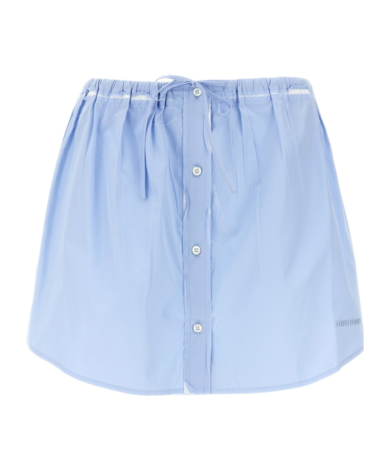 Miu Miu Elastic Waist Skirt In Blue