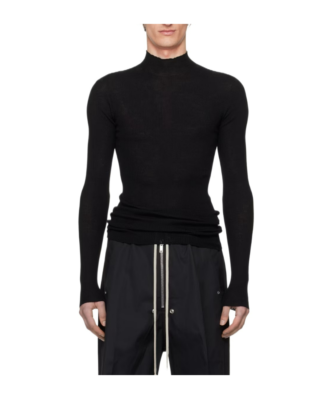 Rick Owens Lupetto Long-sleeved Sweater In Black
