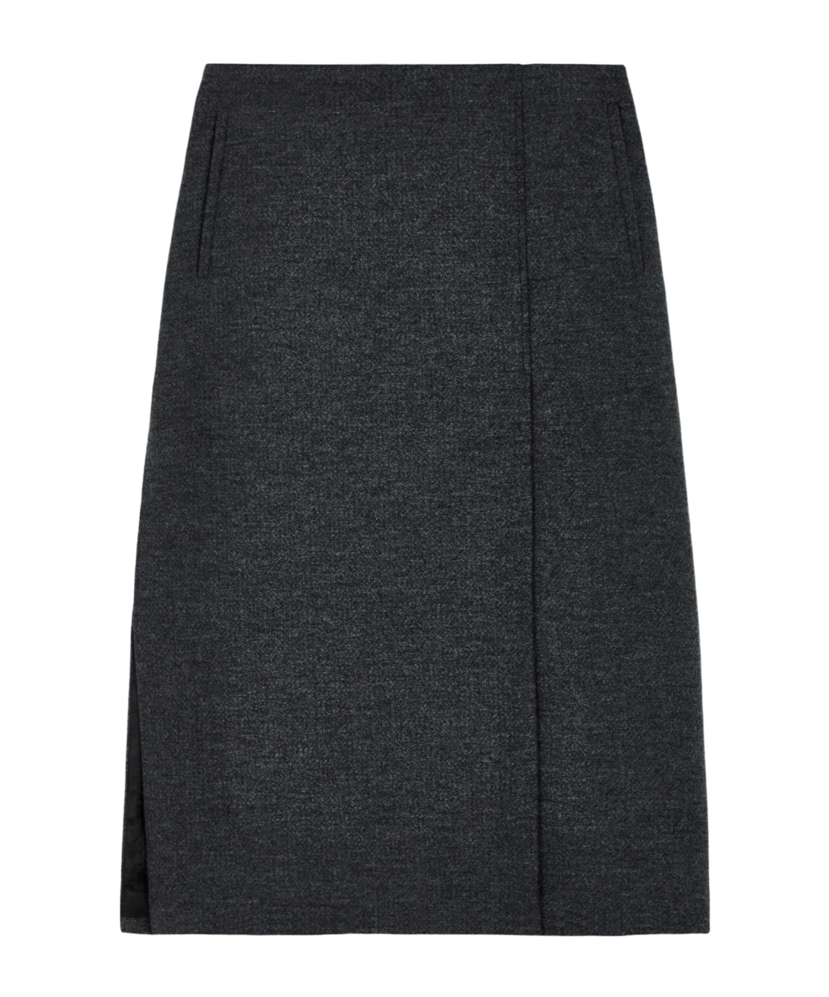 Prada Side Slit Skirt In Gray