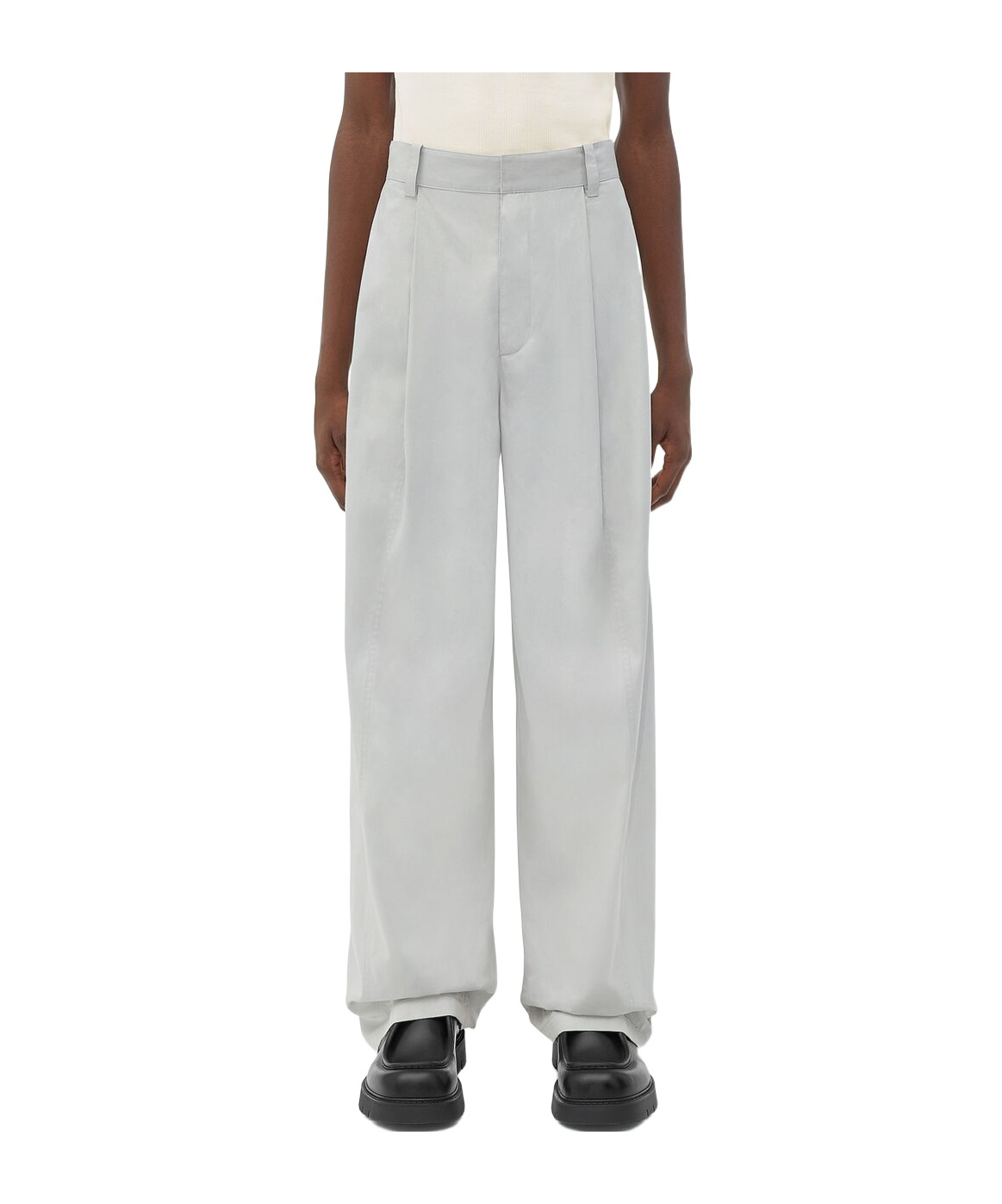 Bottega Veneta Light Wool Silk Mouline Blazer Pants In White