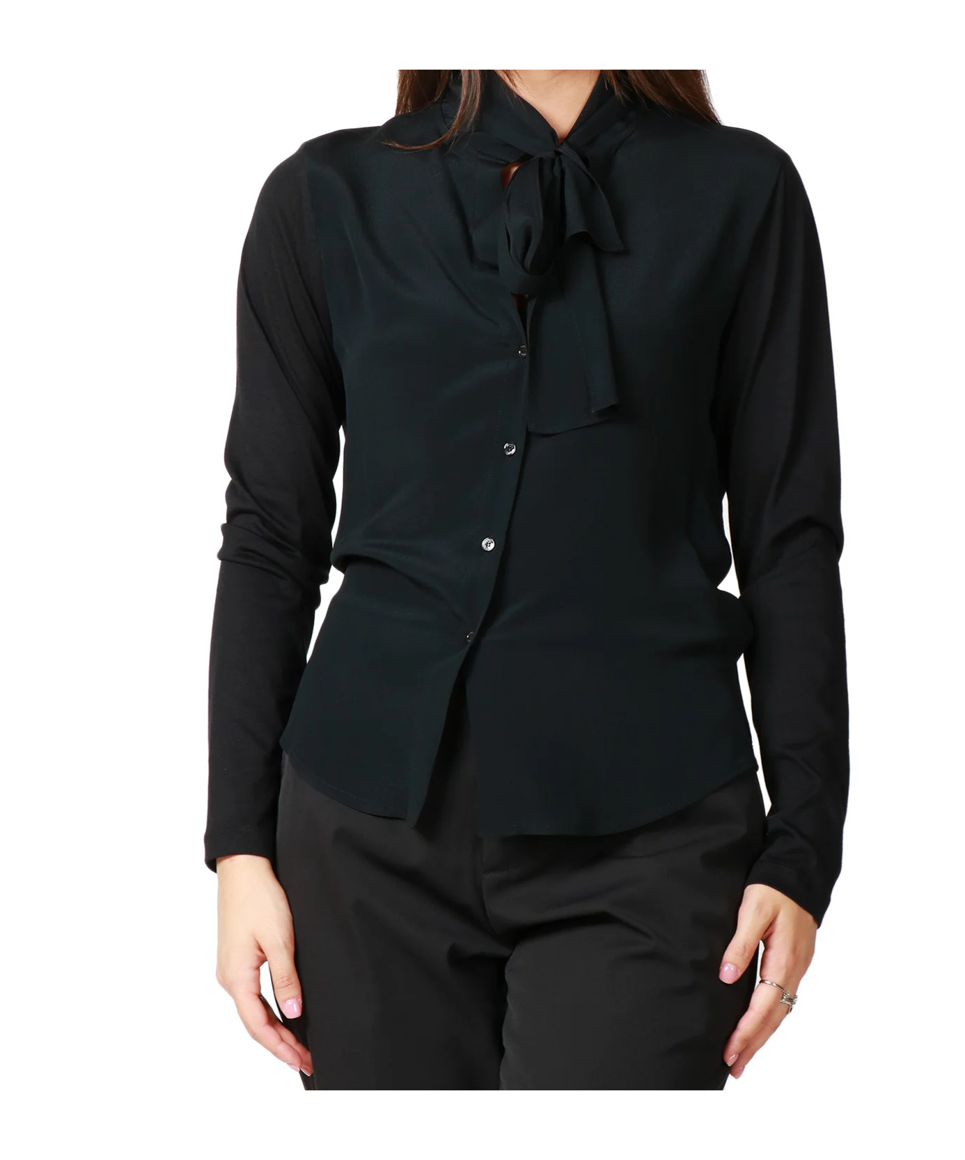 Seventy Bow Shirt In Black