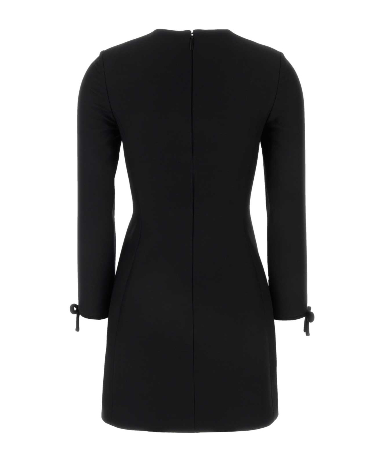 Valentino Garavani Open Back Bow Mini Dress In Black