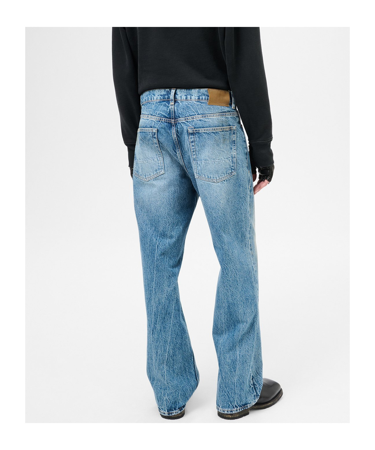 Our Legacy Mens Third Cut Relaxed Wide Leg Jeans In Blue