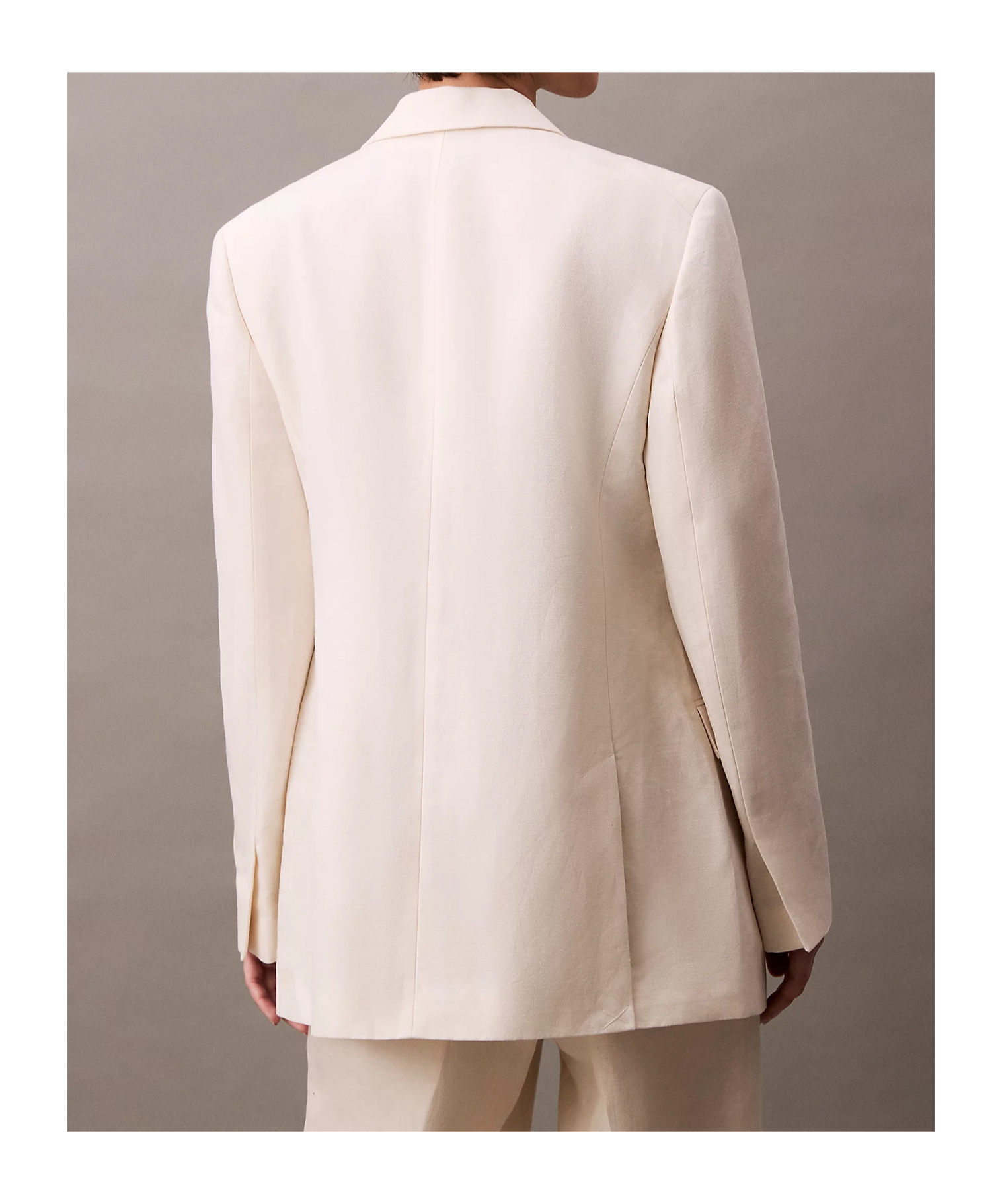 CALVIN KLEIN LINEN BLEND DOUBLE BREASTED BLAZER