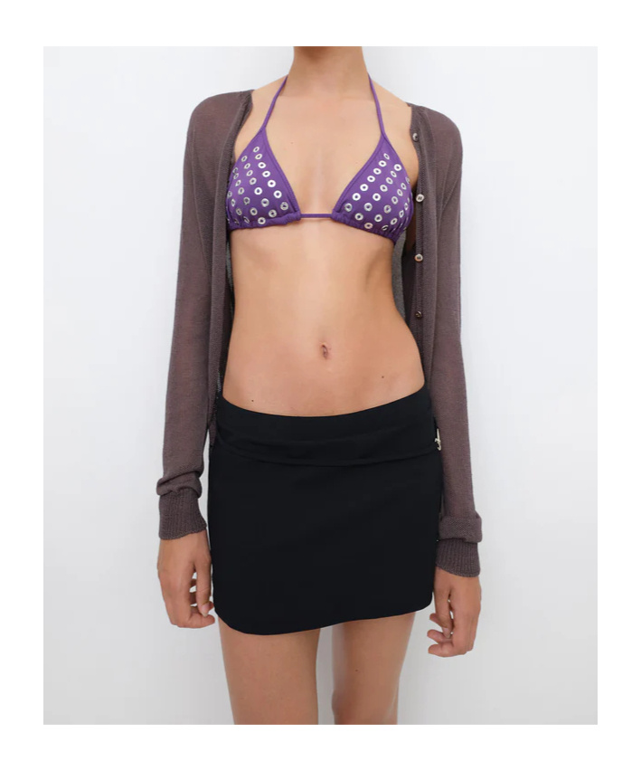 Gimaguas Triangle Cup Bikini Top Featuring Eyelet Embellishments In Purple