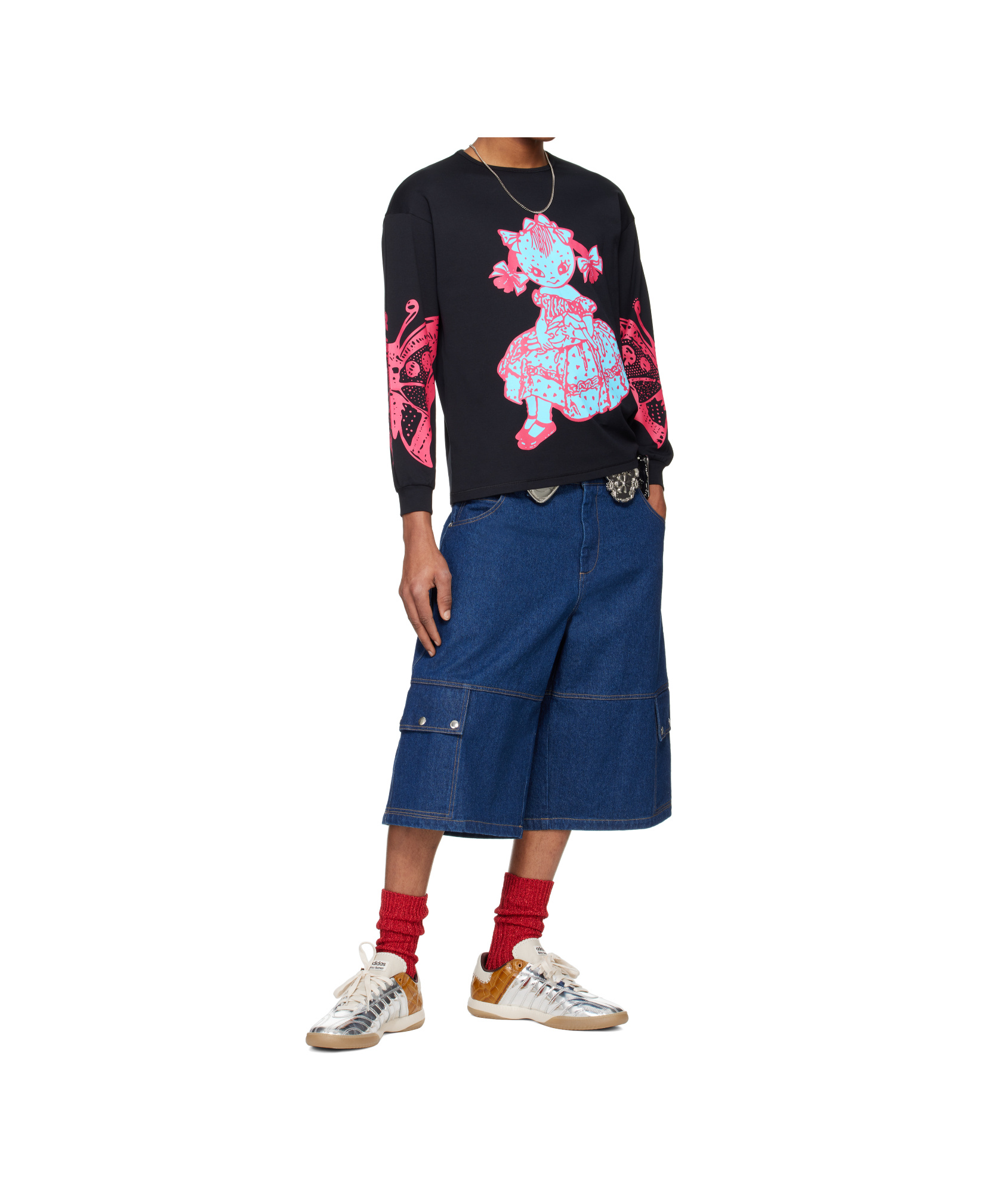 Chopova Lowena Black Dotty Oversized Jersey T-shirt In Black