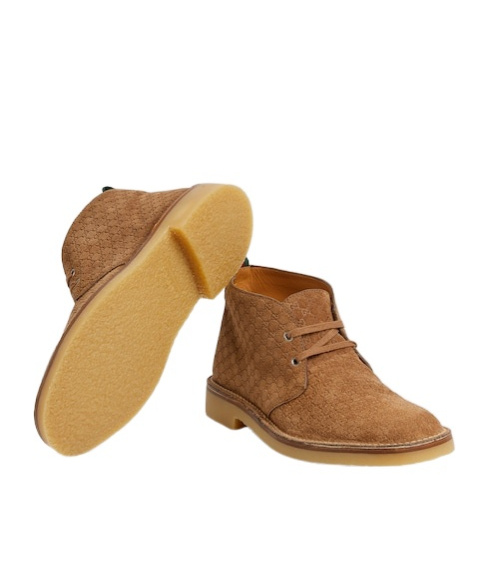 Gucci Brown Oxford Shoes With Web Detail On The Heel And Low Heel In Gg Canvas Man In Brown