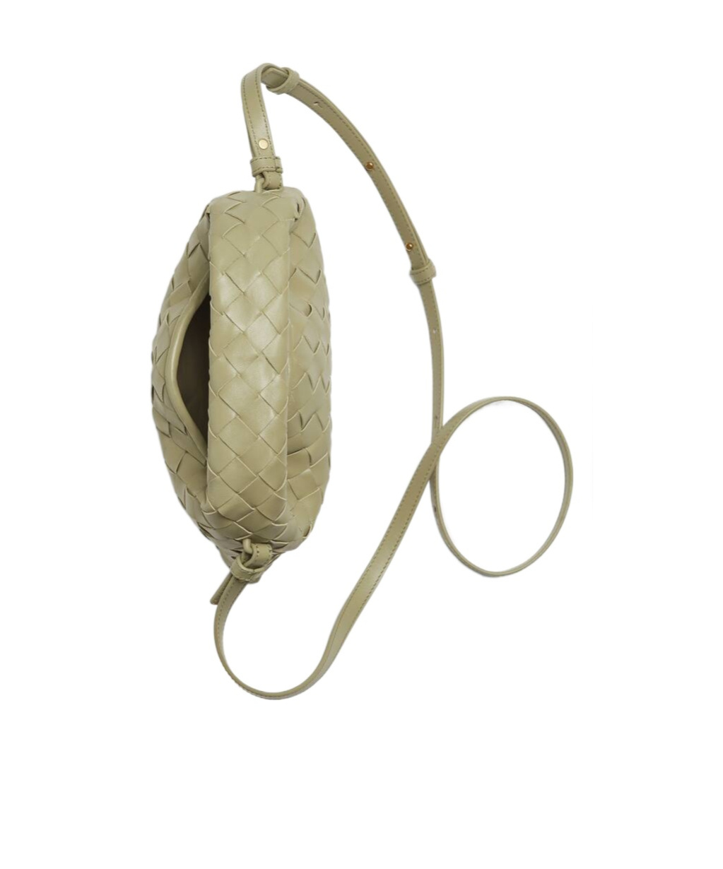 Bottega Veneta Small Hop Leather Shoulder Bag In Travertine