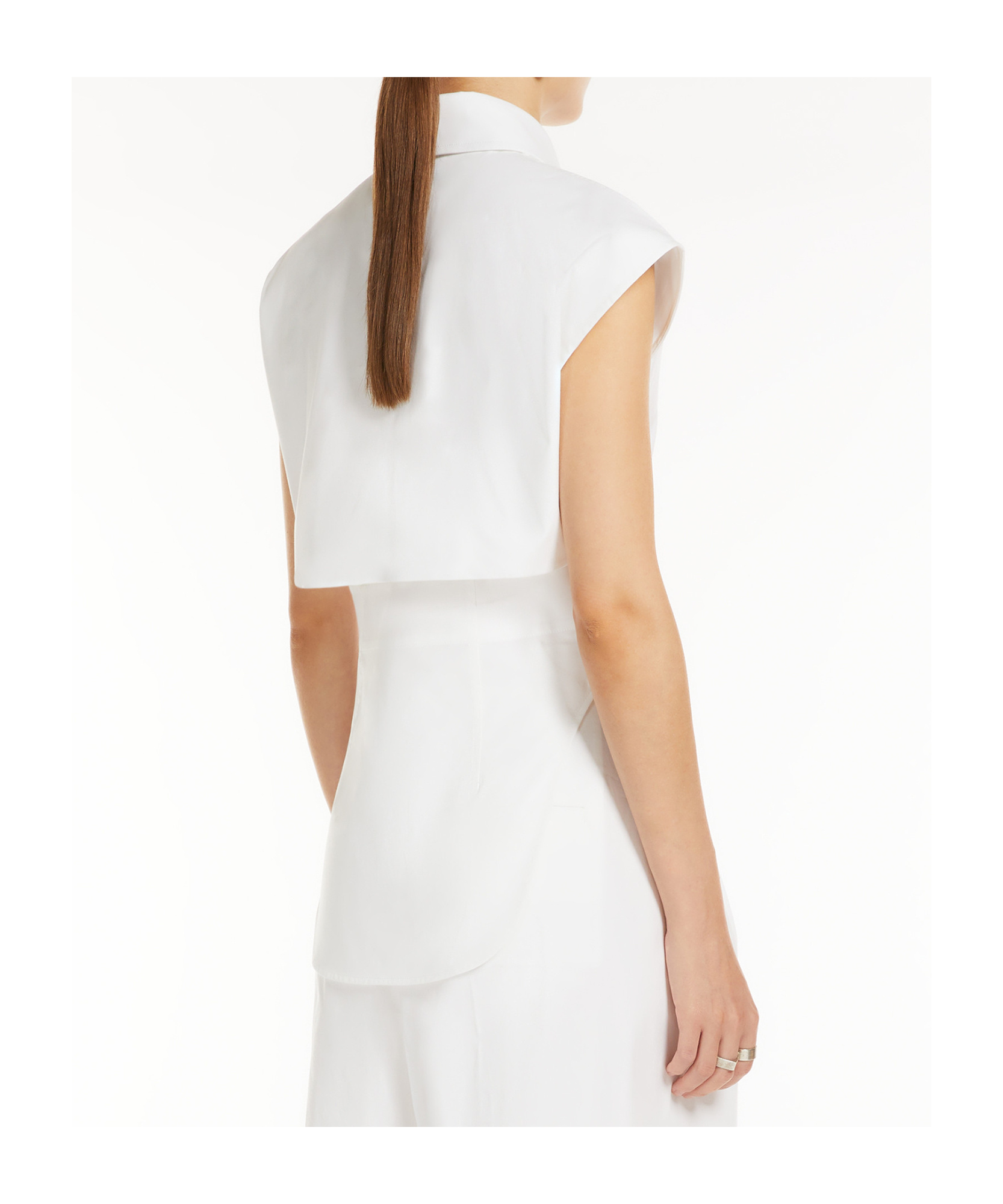 Sportmax Sleeveless Shirt In Pure Cotton In White