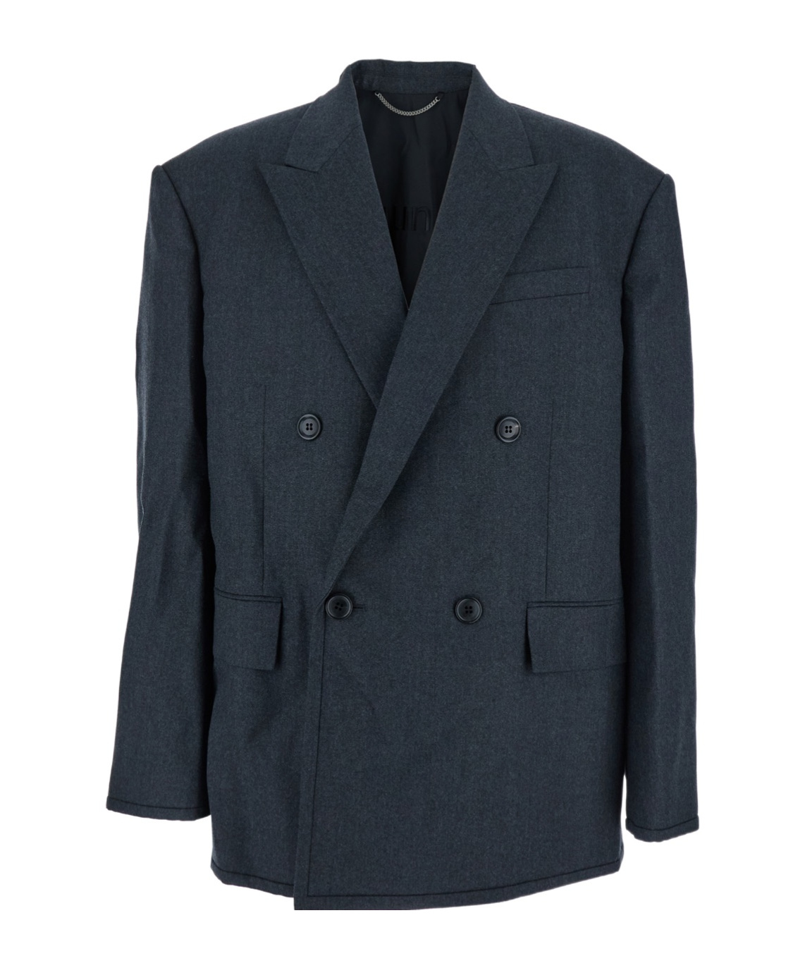 Juunj Double-breasted Wool Blazer In Black