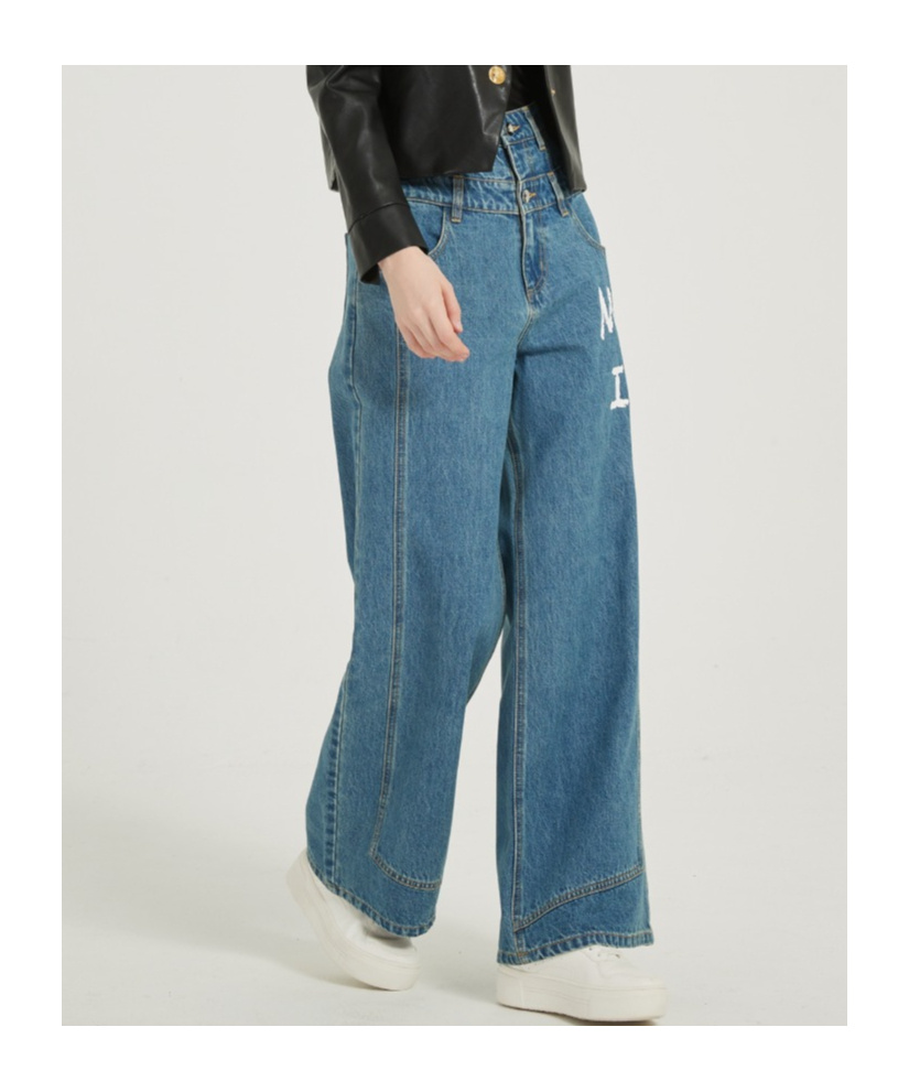 Marissa Chiara Belt Loop Jeans In Blue