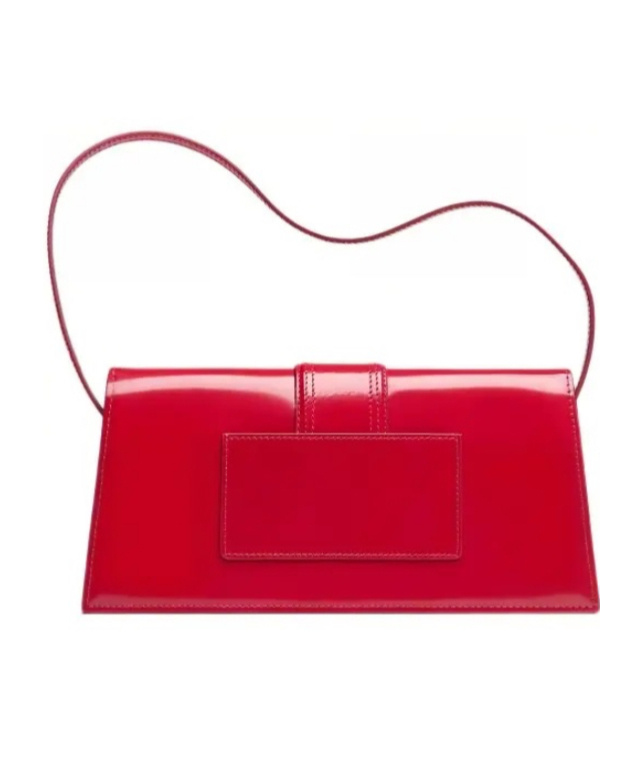 Jacquemus Patent Leather Le Bambino Long Shoulder Bag In Red