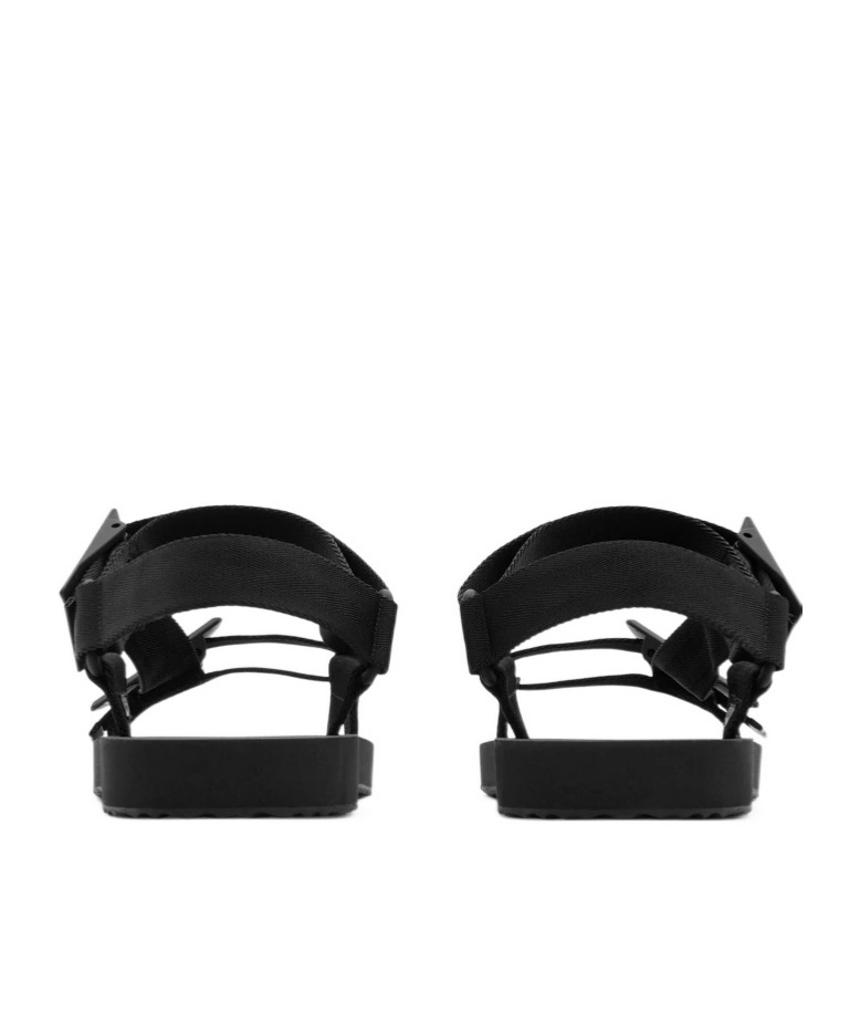 Burberry Trek Logo-debossed Sandals In Black | ModeSens