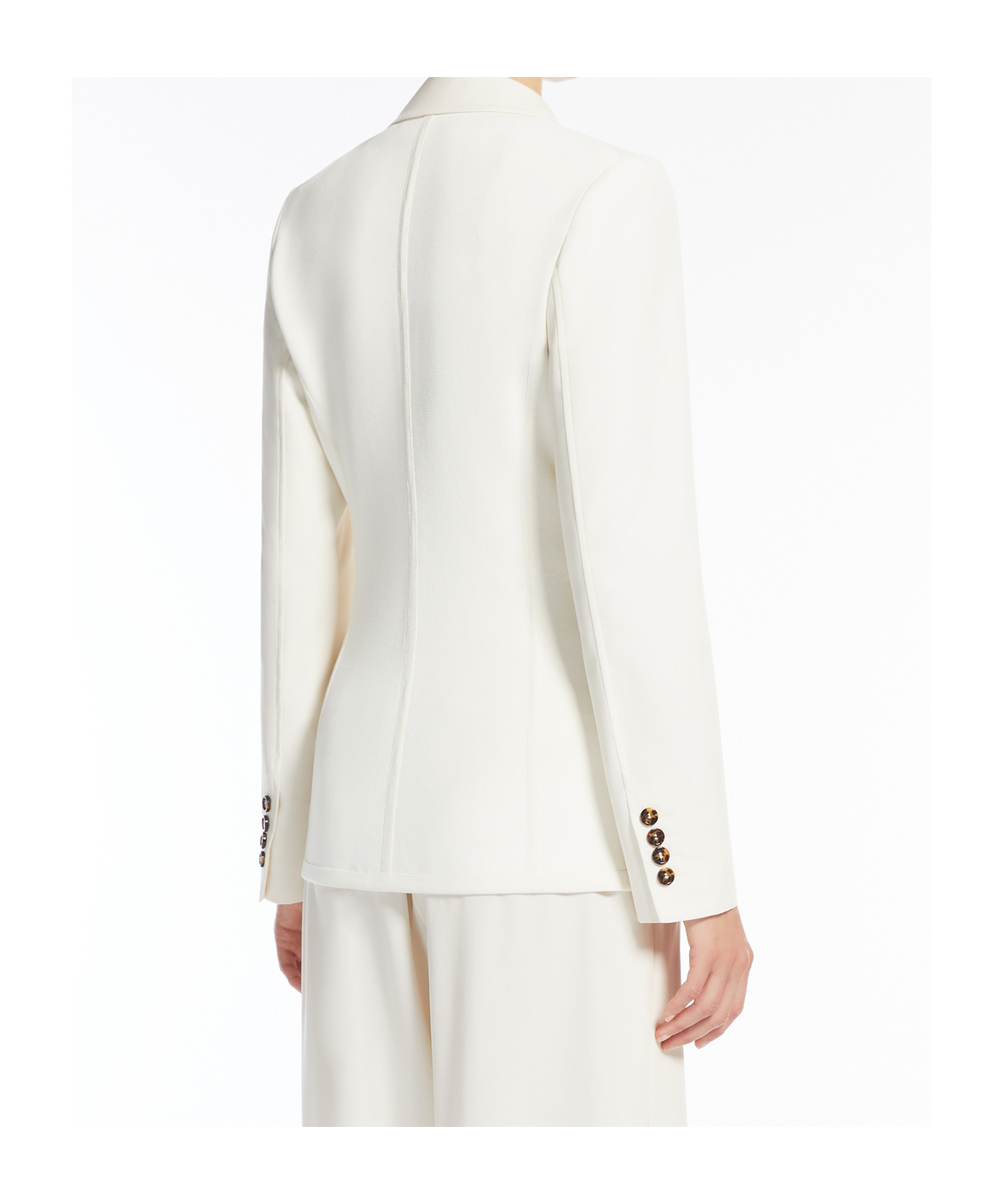 Max Mara Fitted Cotton Blazer In Ivory