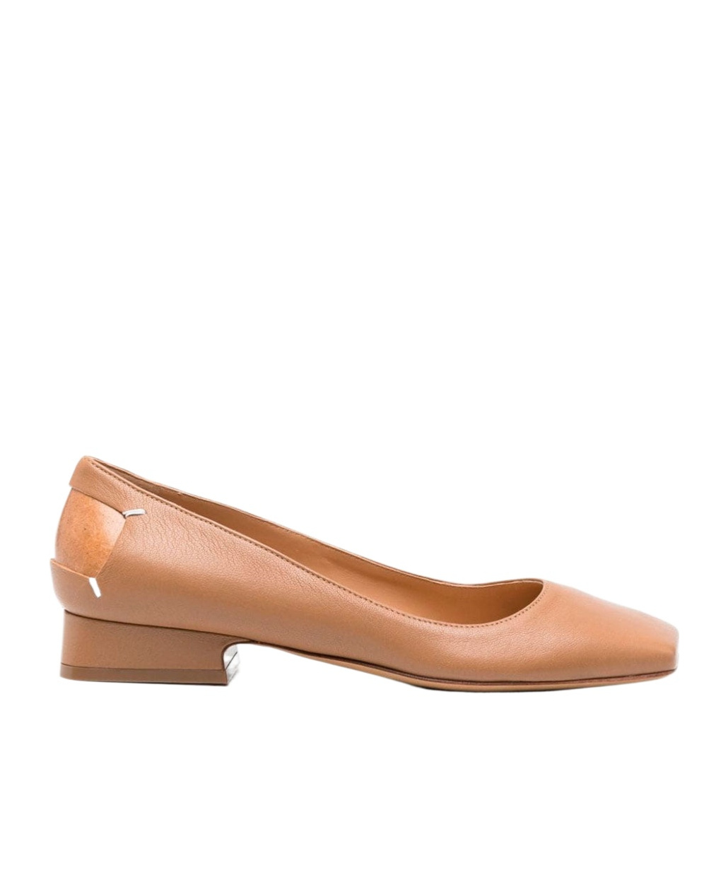 Maison Margiela Four-stitch Leather Ballerina Shoes In Brown