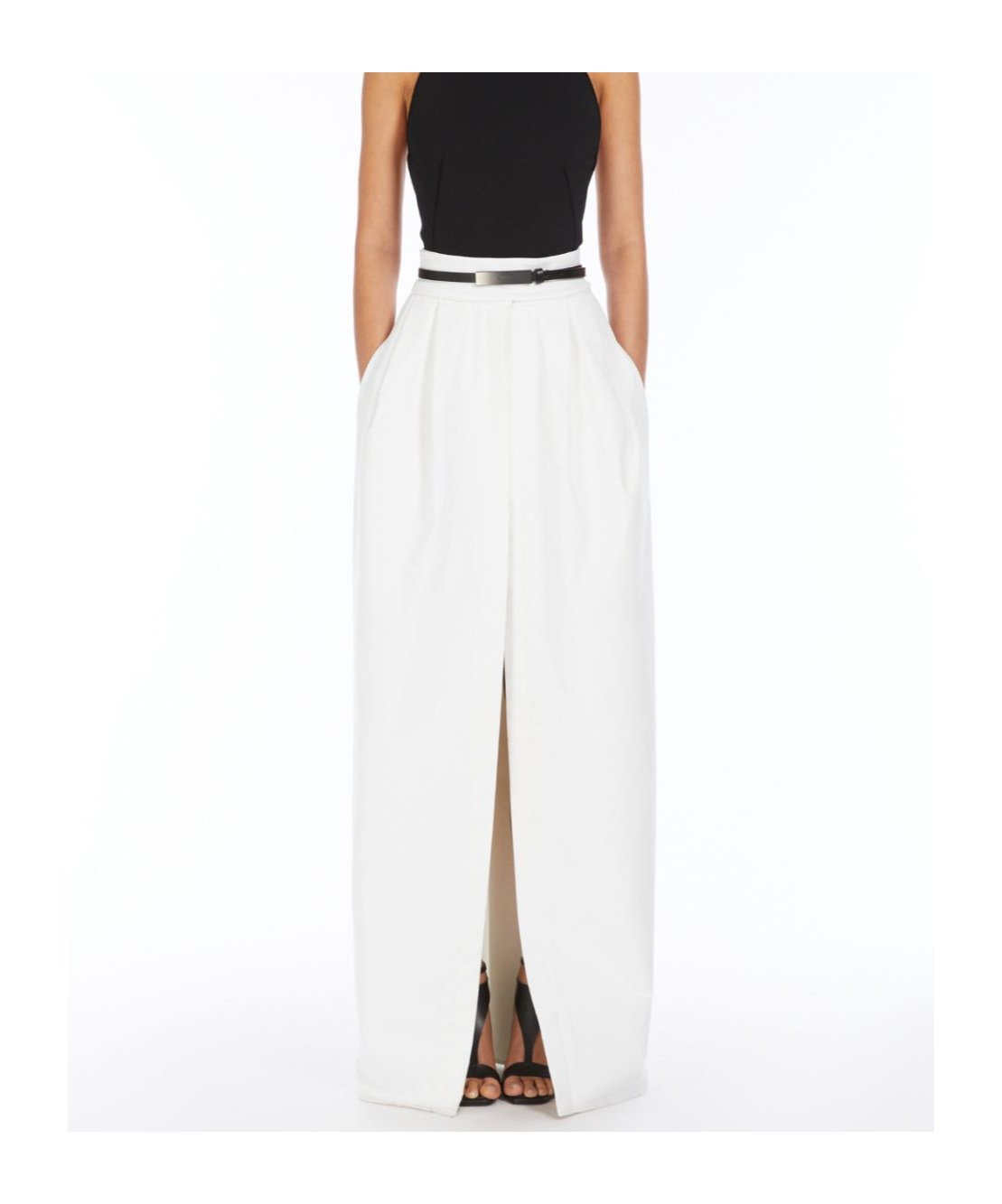 Max Mara Slit Skirt In White