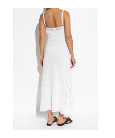 Bottega Veneta Embellished Open-knit Cotton And Silk-blend Midi Dress In White