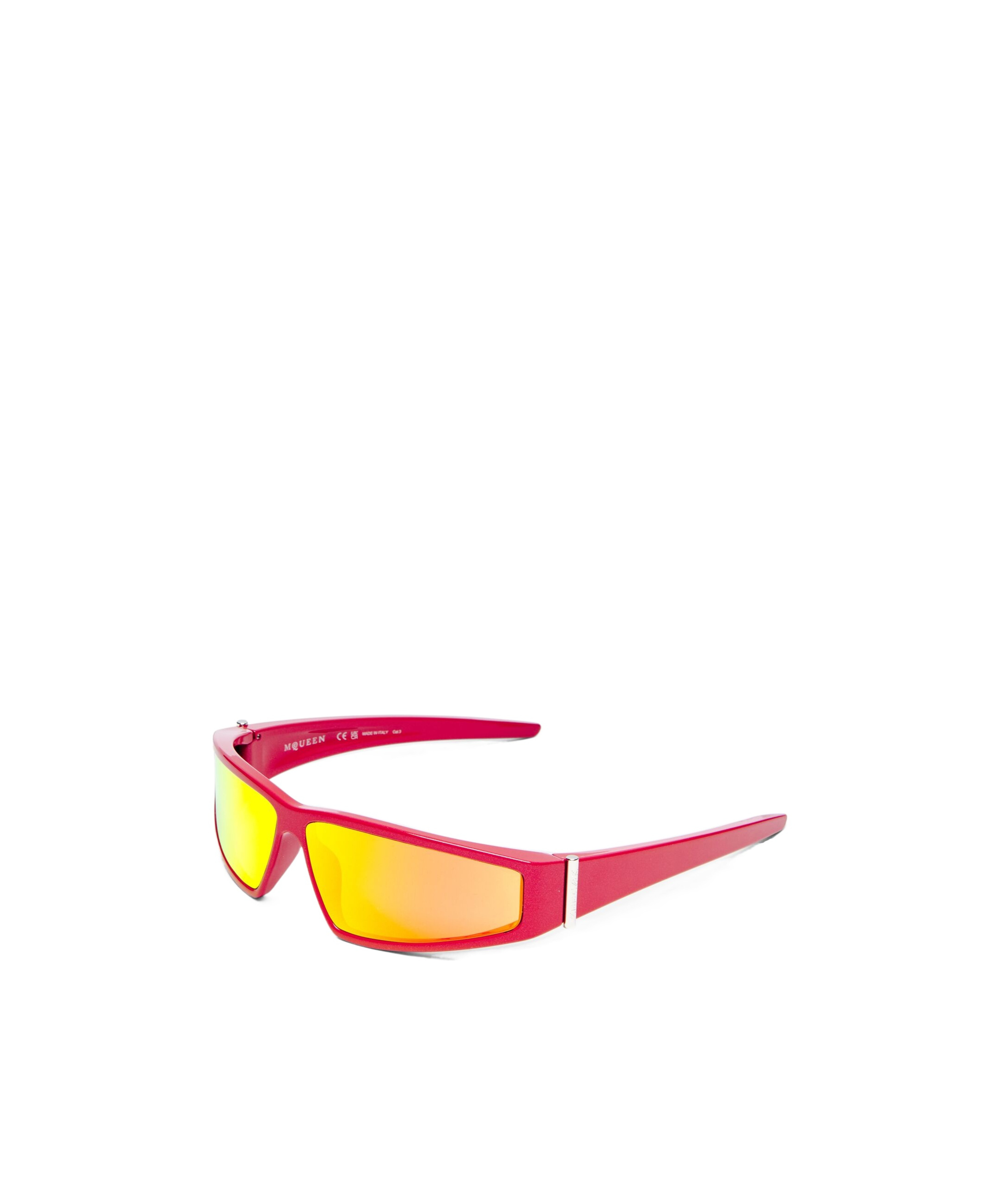Alexander Mcqueen Wraparound Sunglasses In Yellow