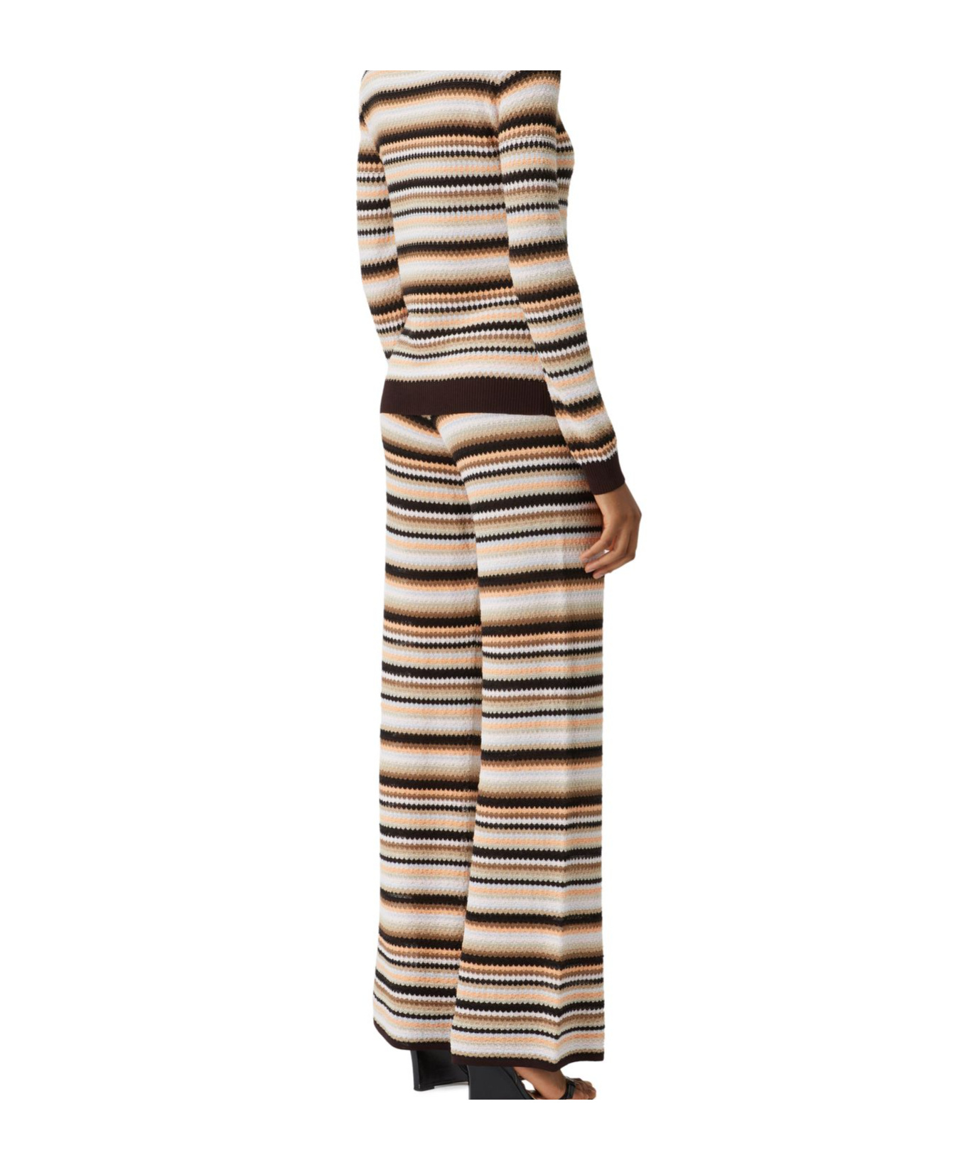 Shop Missoni Striped Casual Pants In Multi-color