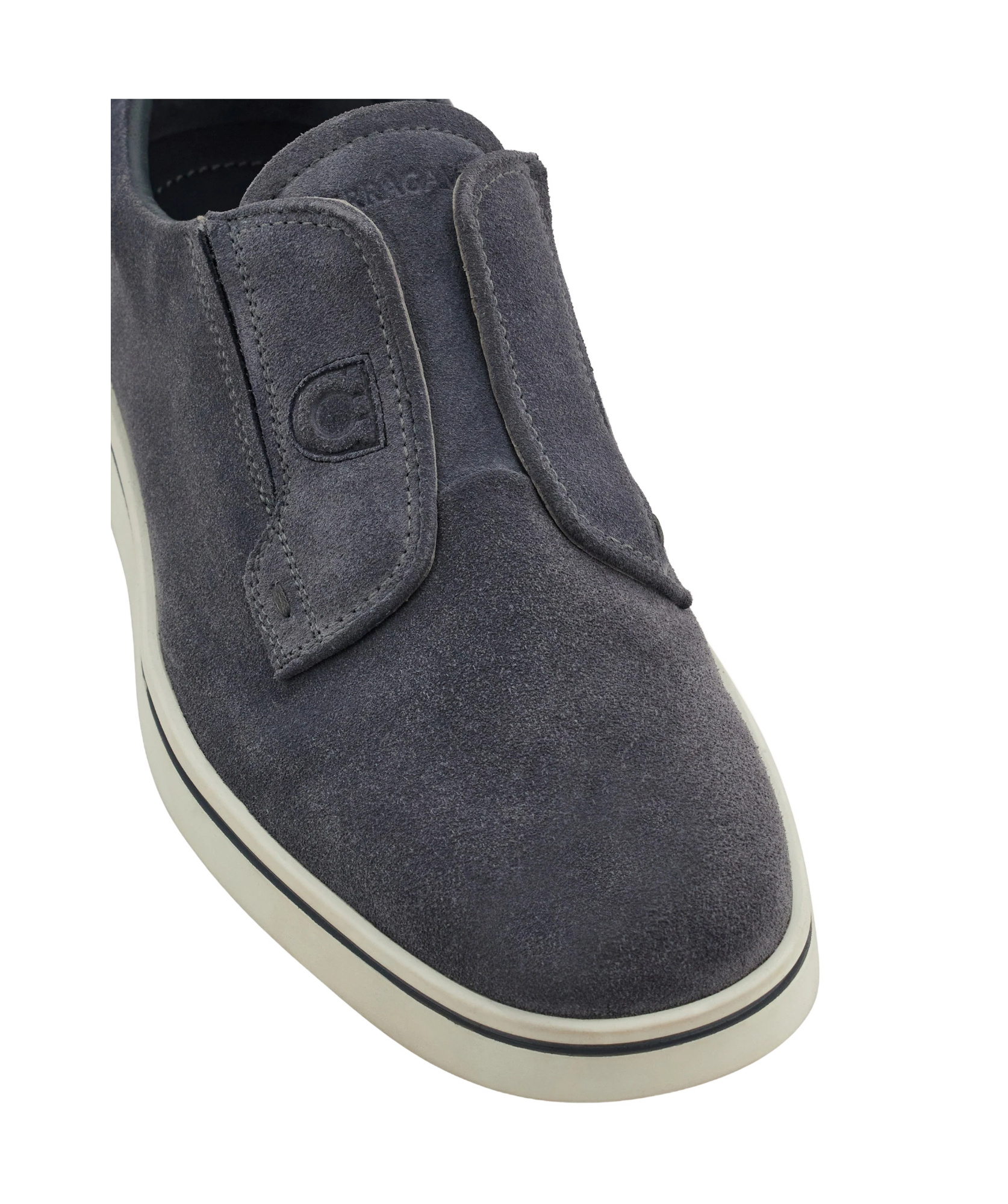 Ferragamo Navy Blue Laceless Sneakers In Blue