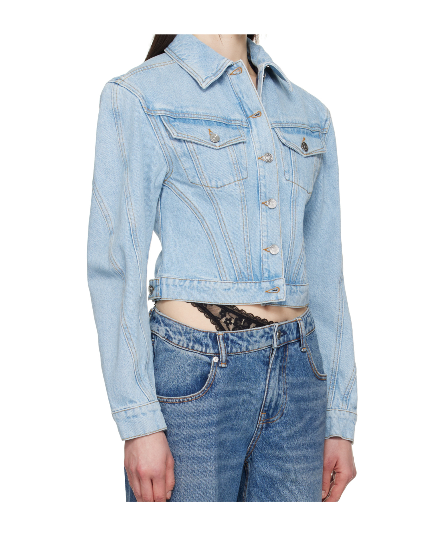 Mugler Medium Blue Denim Jacket