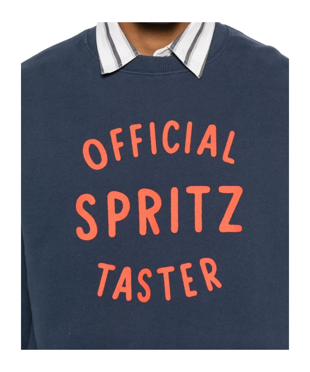 Mc2 Saint Barth Blue Crewneck Graphic Sweatshirt In Blue