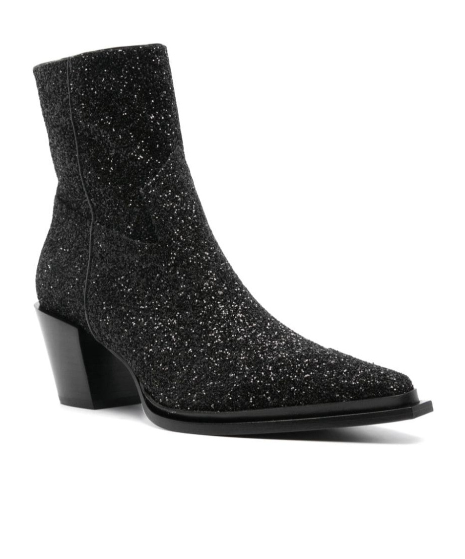 Jimmy Choo Cece Ab 60mm Glitter Ankle Boots In Black