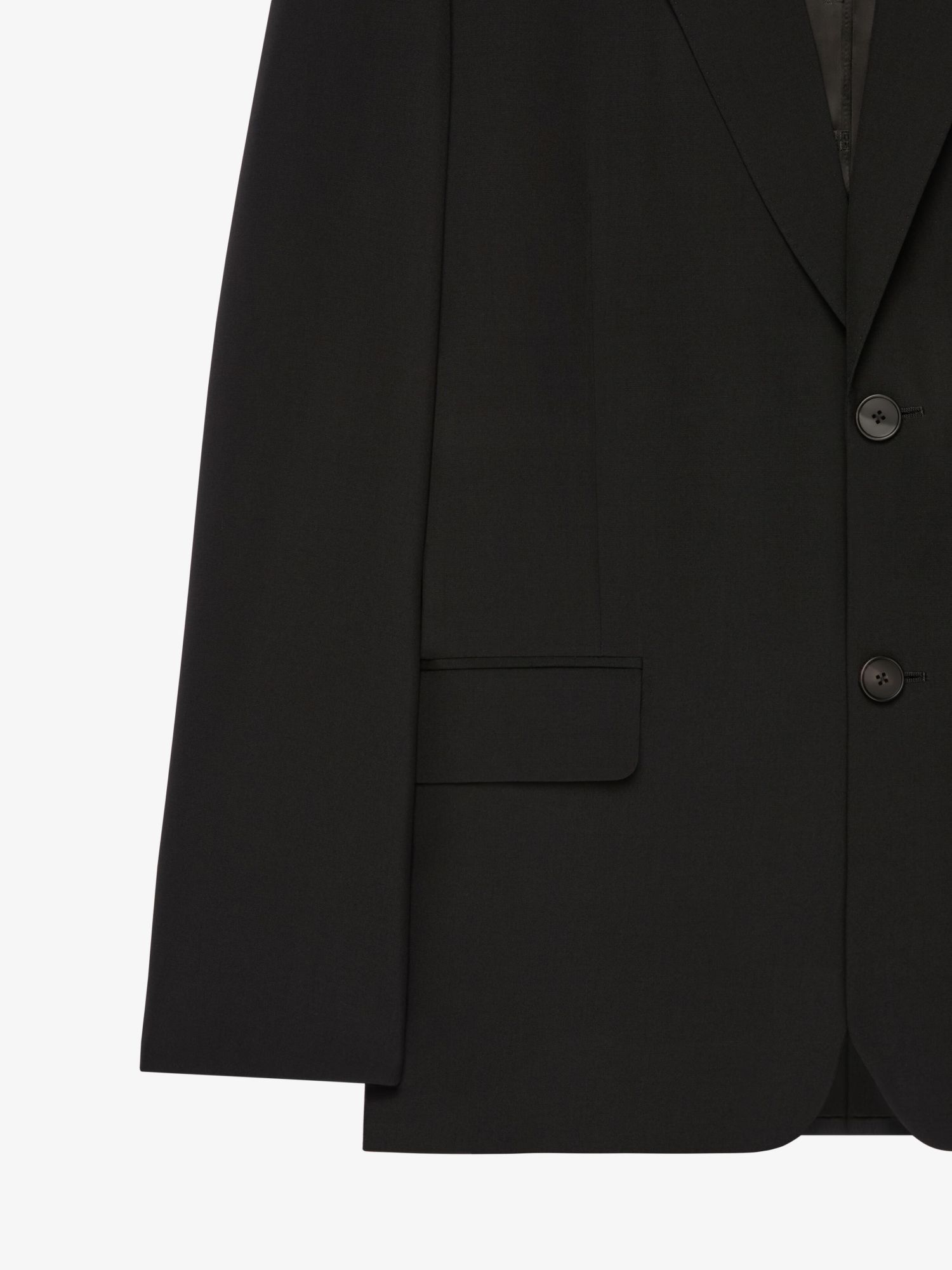 Givenchy Fitted Suit-jacket In Wool Mohair With Satin Collar In Black