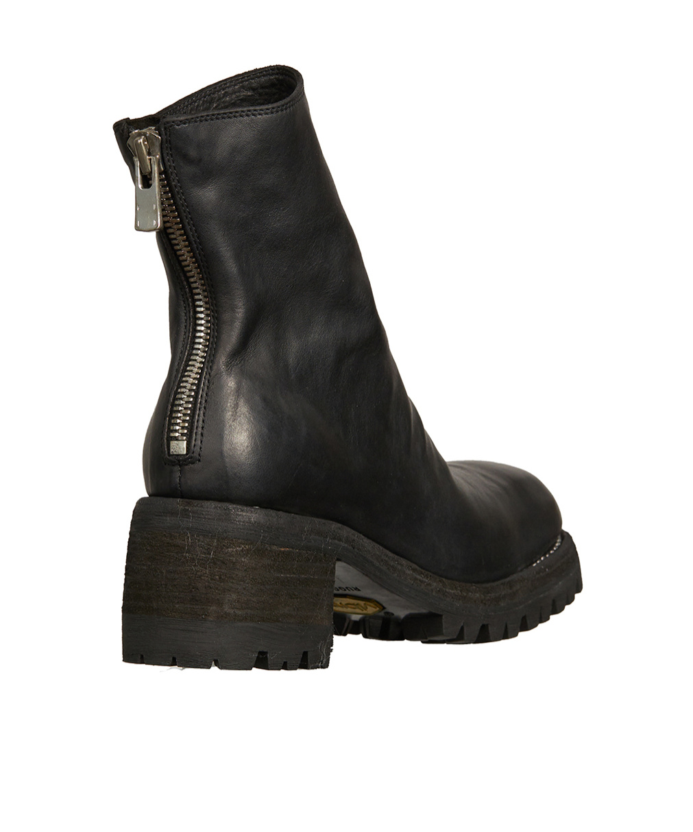 Guidi Thick Heel Booties In Black