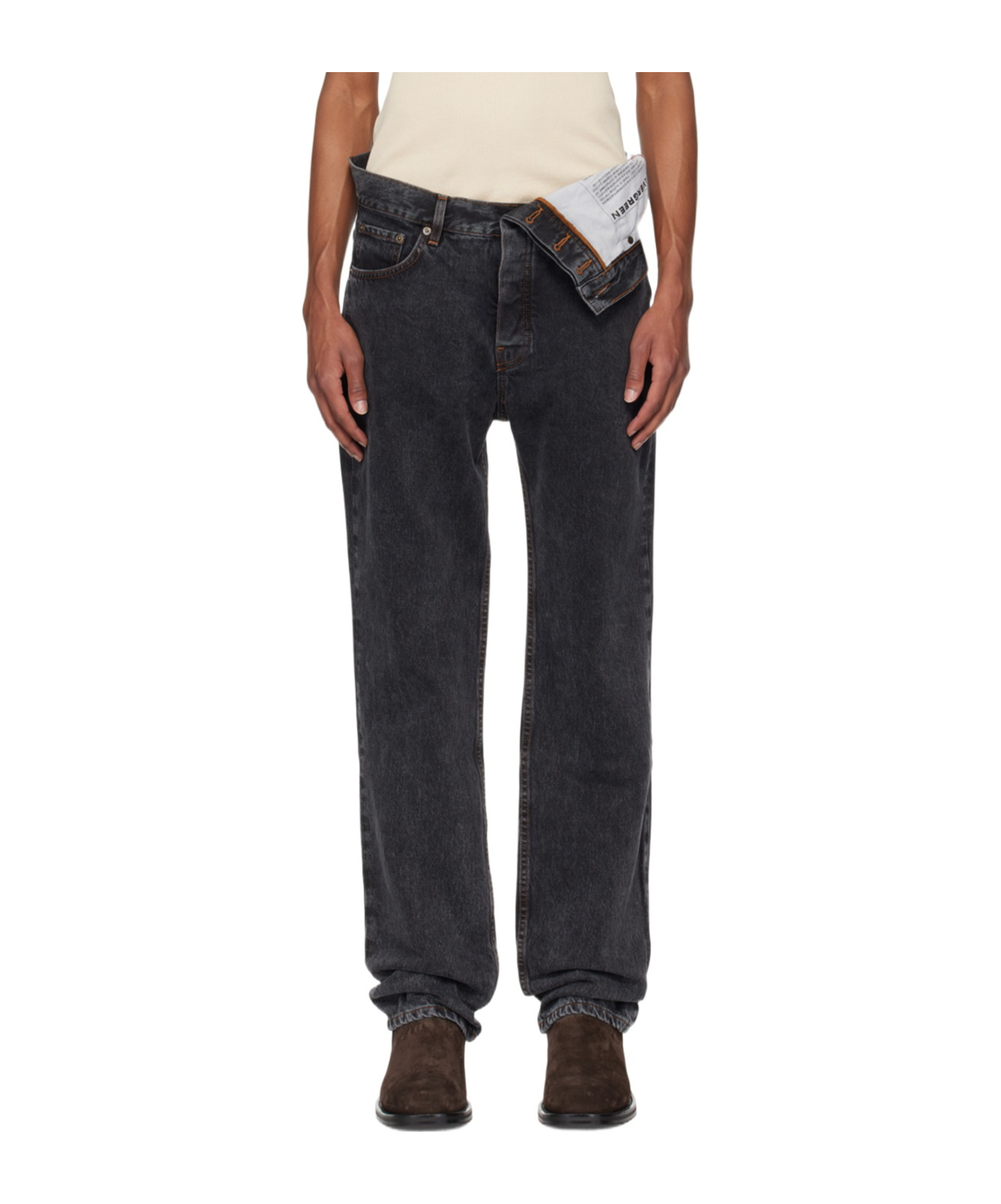 Y/project Belt-loop Jeans In Black