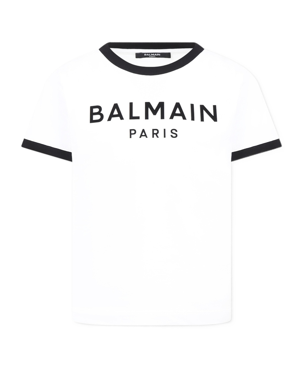 Shop Balmain Open-necked Black Shirt In White