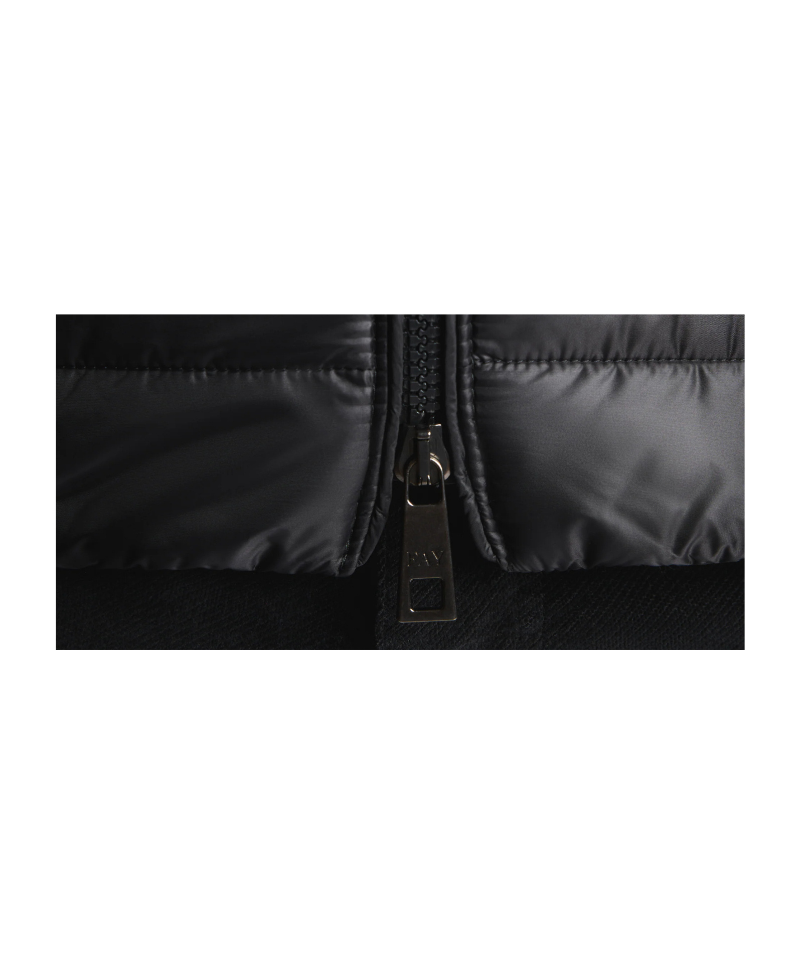 Fay Double-layer Shawl Cotton Coat In Black