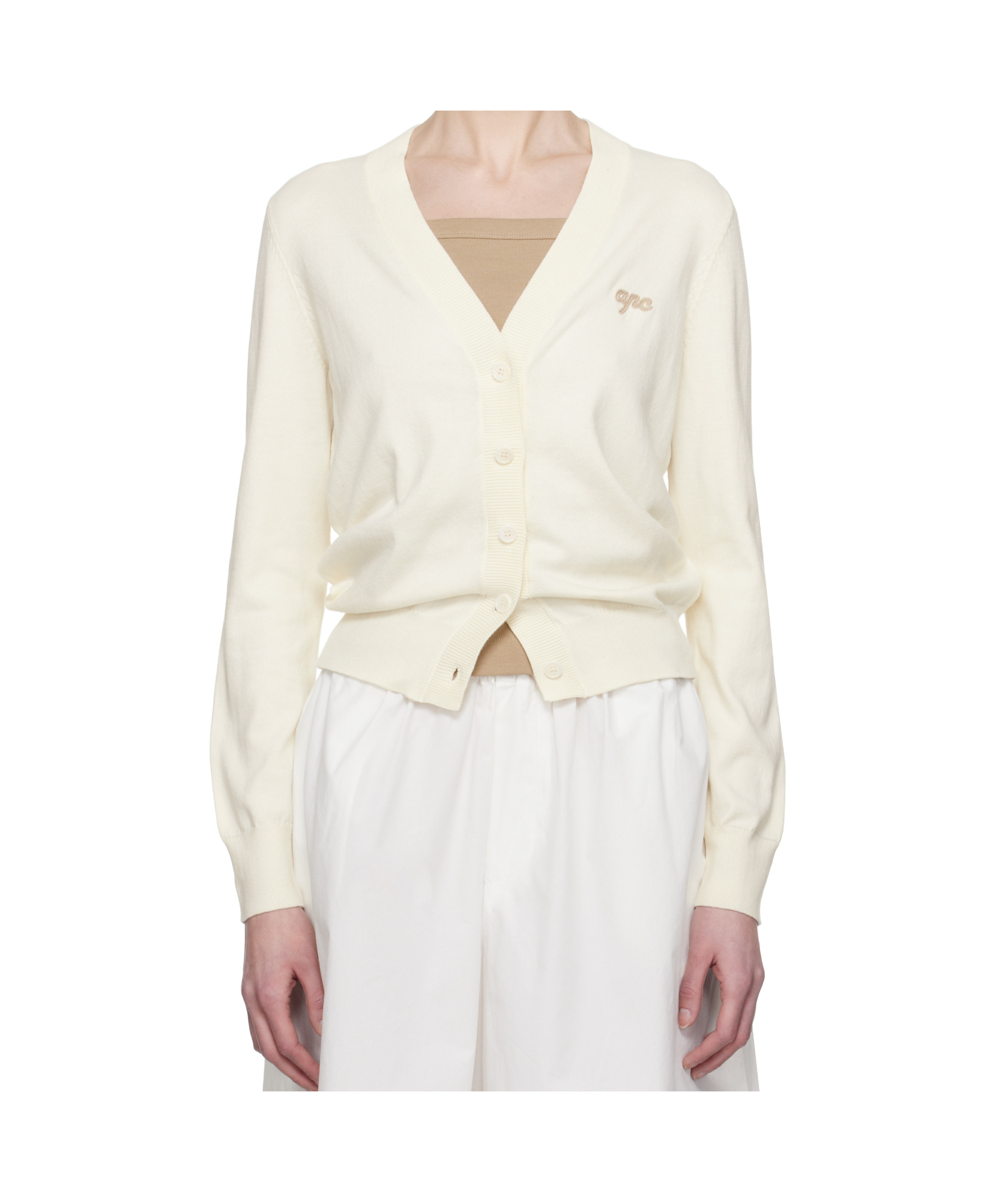 Apc Long Sleeve Cardigan In White