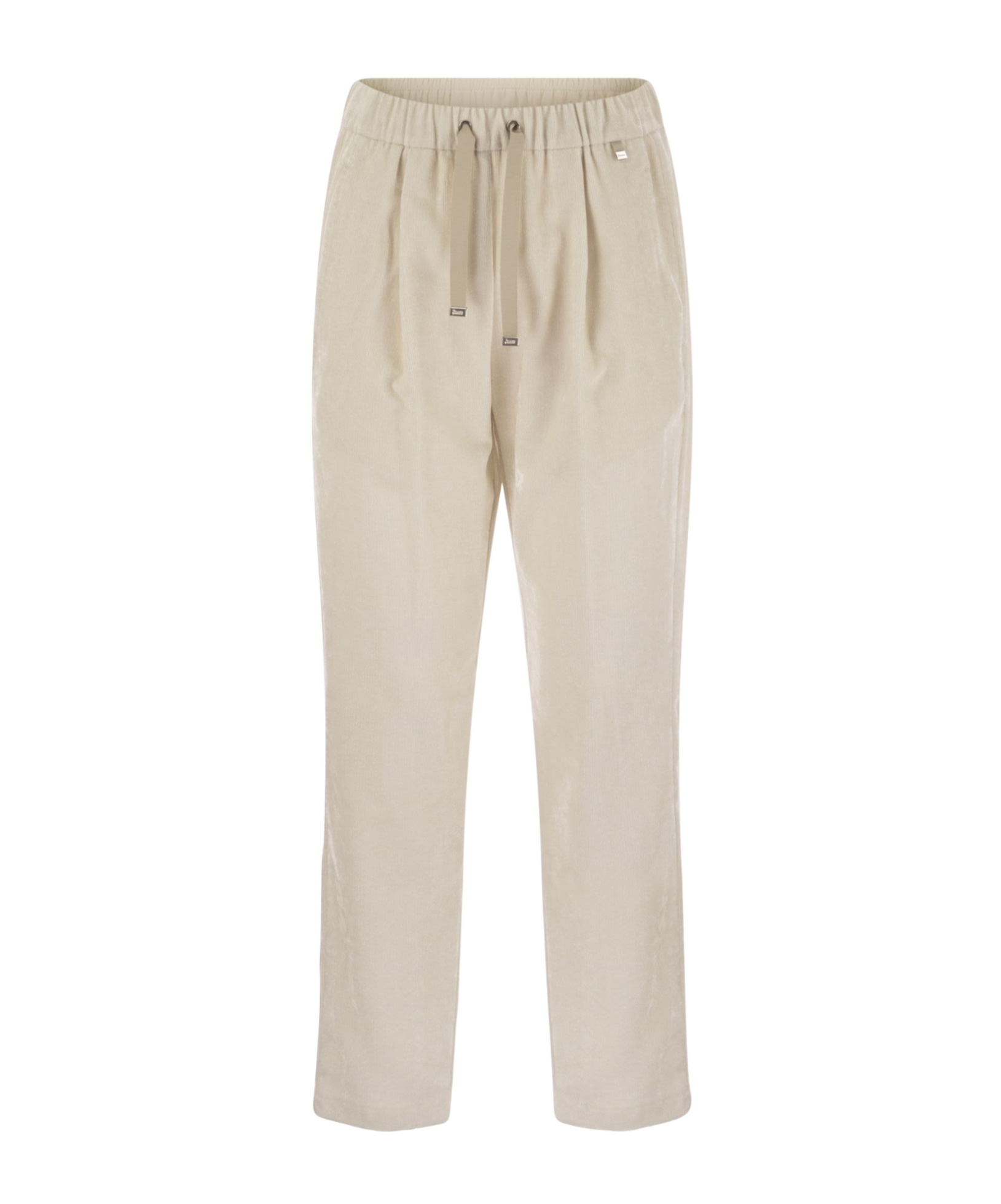 Herno Velvet Trousers With Relaxed Fit And Hip Pockets In White