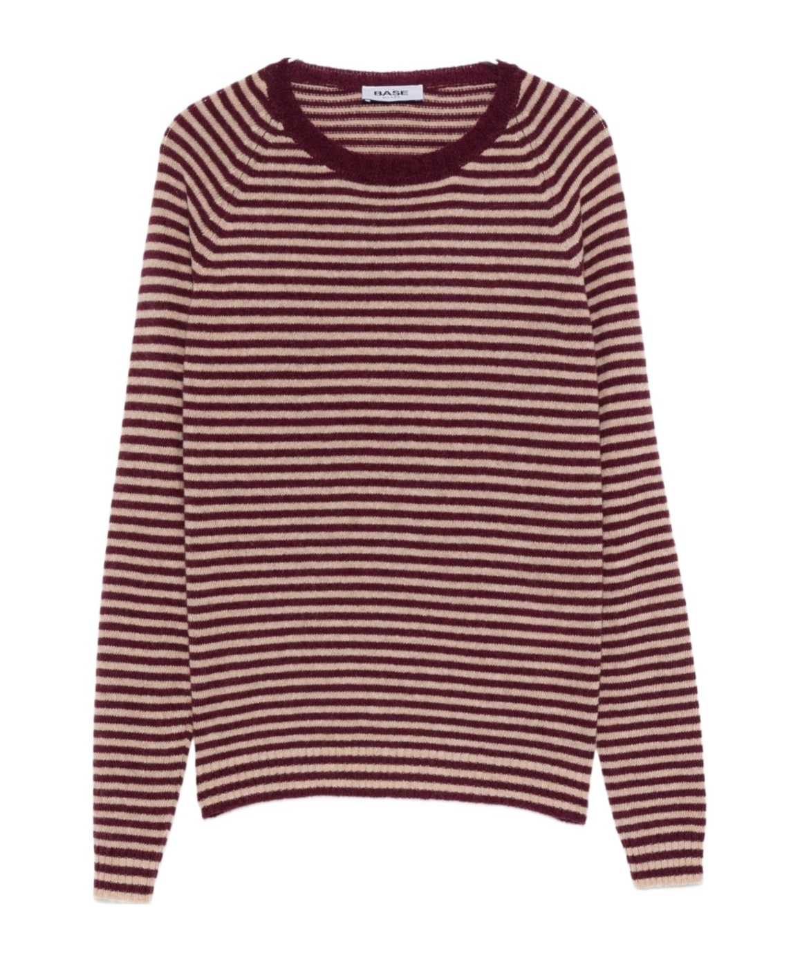 Baserange Striped Crew Neck Sweater In Brown