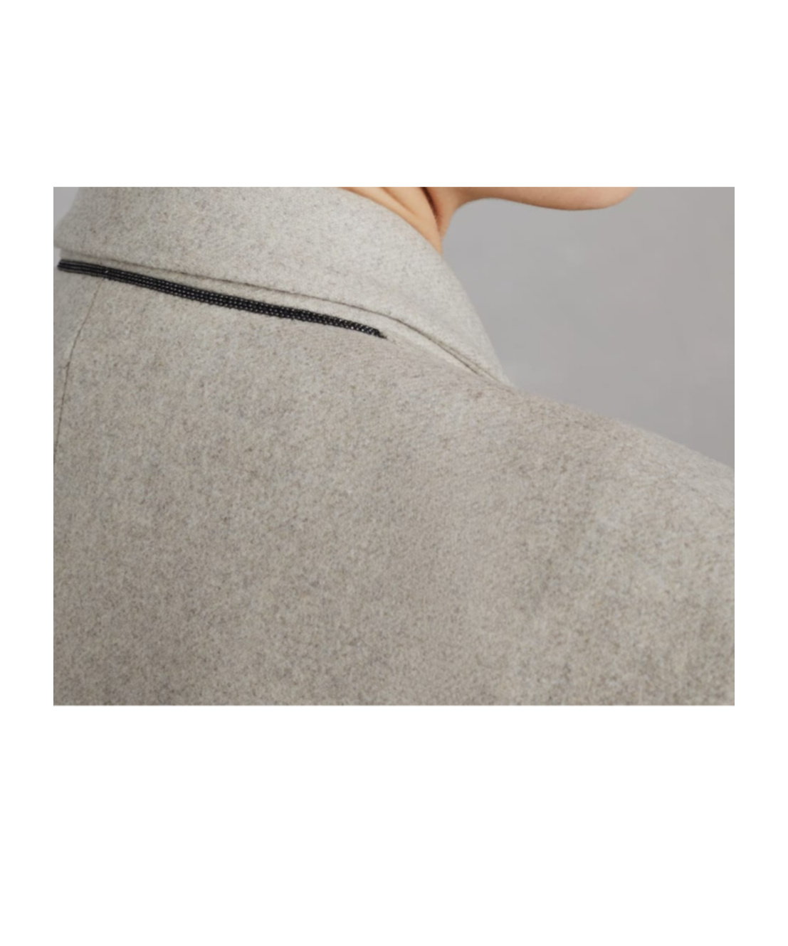 Brunello Cucinelli Wool Coat Peak Lapels In Nude