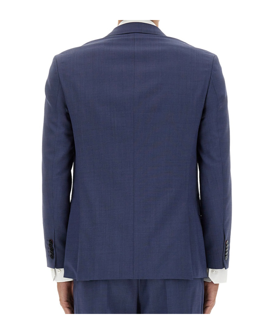 Hugo Boss Long-sleeved Suit Jacket In Blue