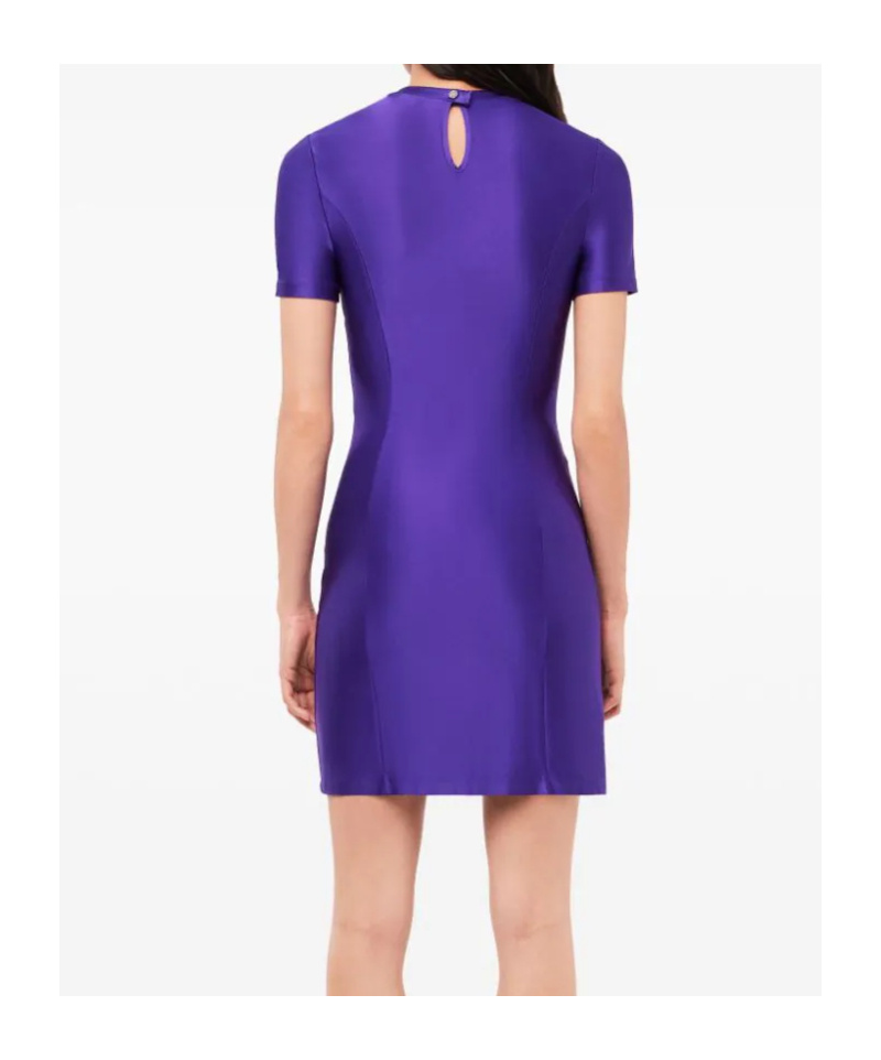 Shop Rabanne Drapé Pression Mini Dress In Blue