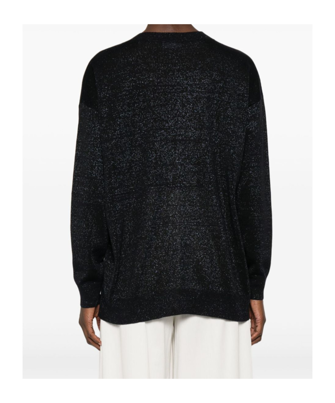 Fabiana Filippi Linen Blend V-necked Sweater In Night Blue