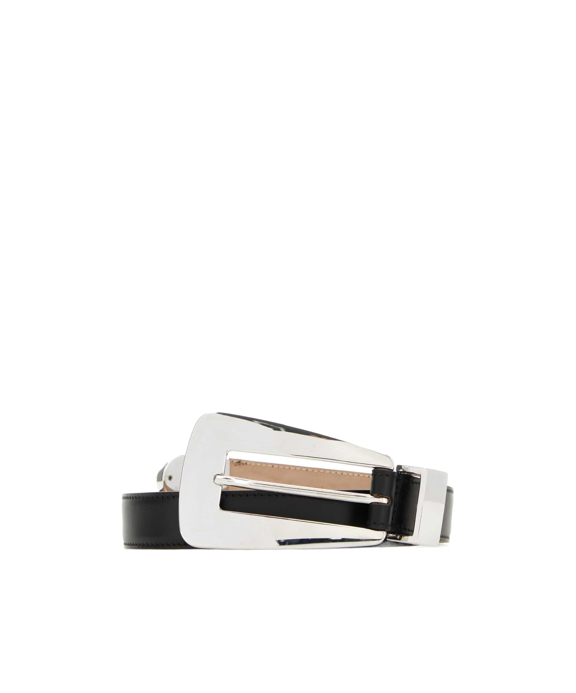 Khaite Black The Lucca Leather Belt In White