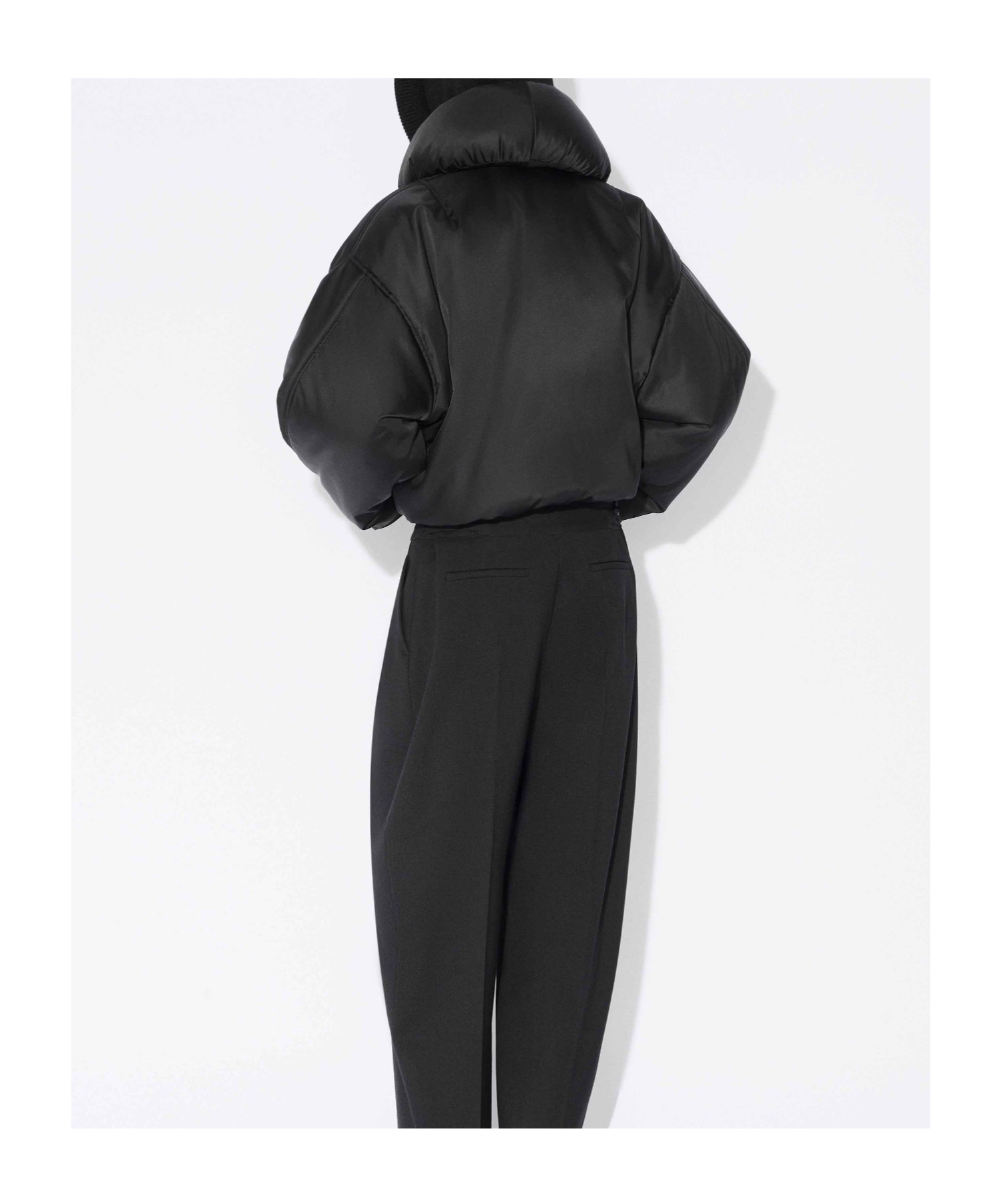 Alaïa Insulated Long Sleeve High Collar Jacket In Black