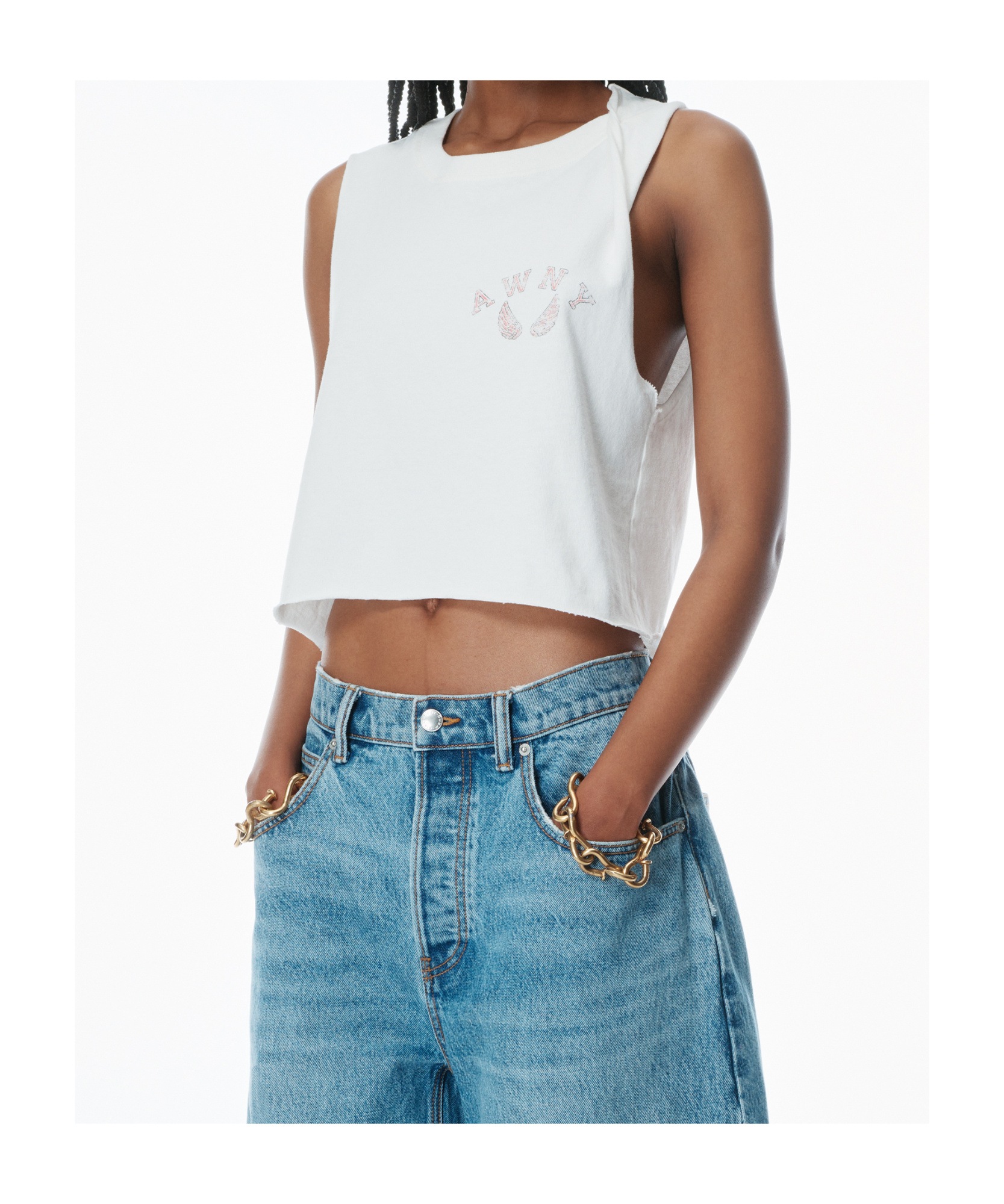 Alexander Wang Logo-print Tank Top In White