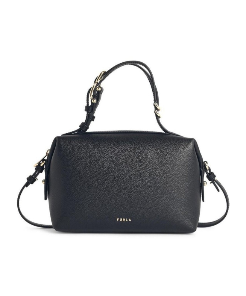 Furla Logo Detail Top Handle Bag In Black
