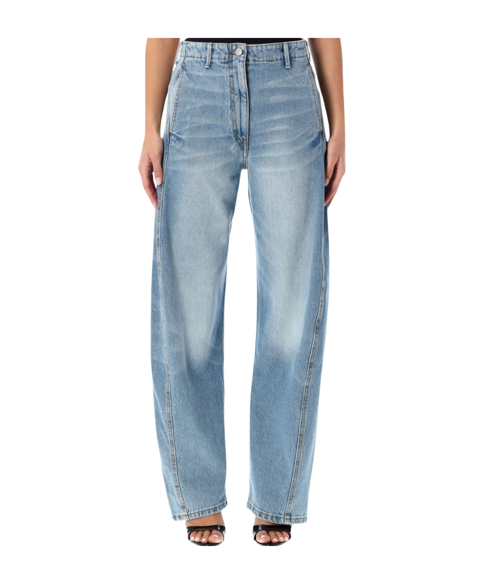 Magda Butrym Mid Waist Straight-leg Jeans In Blue