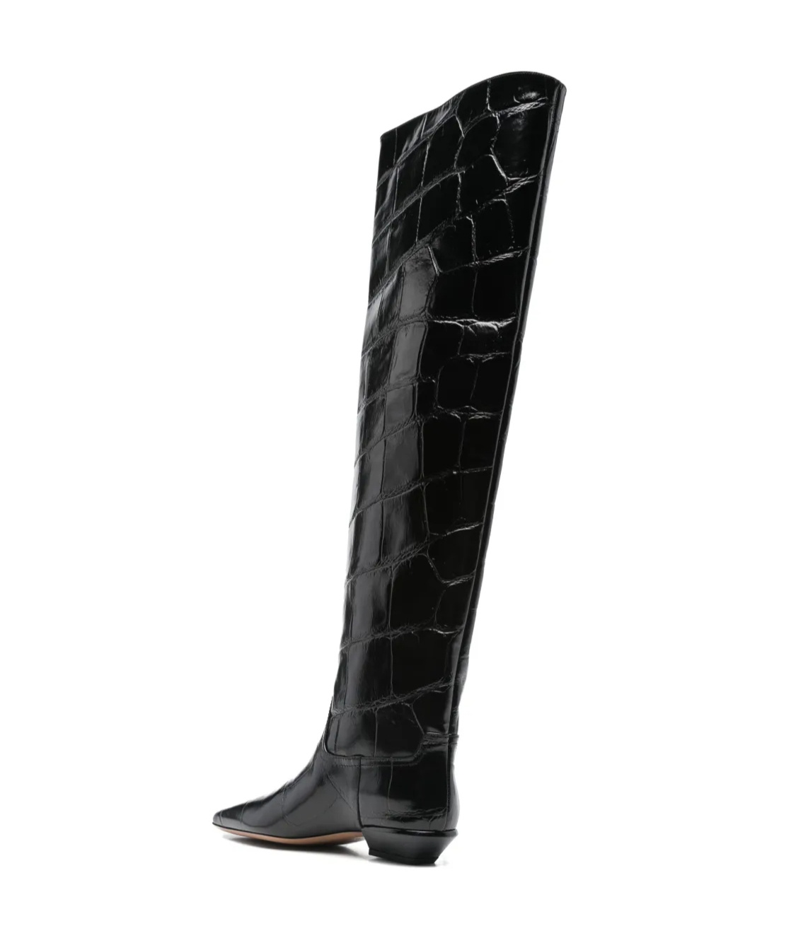 Paris Texas Bettina Croc-effect Leather Boots In Black