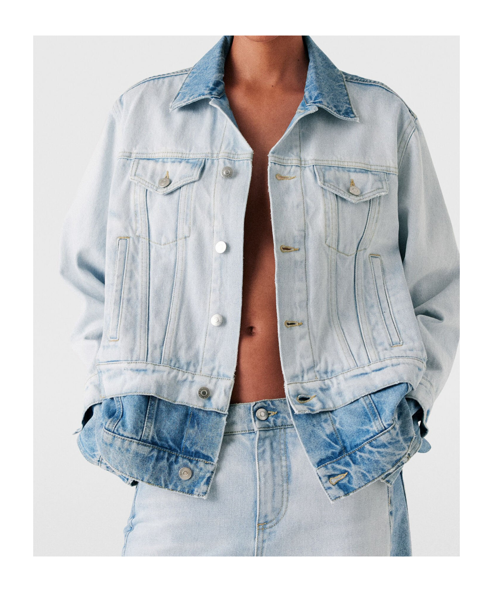 Stella Mccartney Contrast-matched Denim Jacket In White
