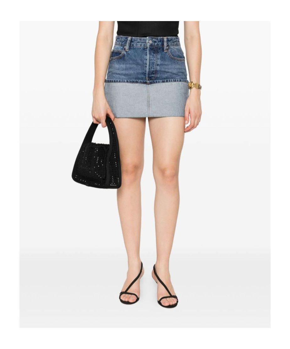 Alexander Wang Light Blue Denim Mini Skirt With Flap